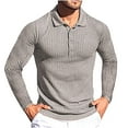 thumbnail image 1 of Lmnyox Men's Fashion Dressy Shirts Ribbed Stretchy Long Sleeve Collared Golf Shirt Casual Business Tops, 1 of 5