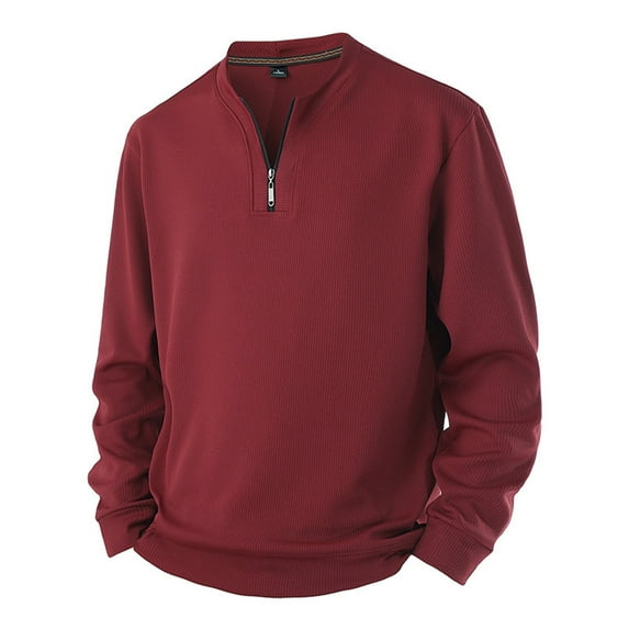 Lmnyox Men's Half Zip Thermal Shirts for Men Winter Solid Classic Long Sleeve Crew Neck Fleece Lined Tops