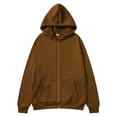 thumbnail image 1 of Lmnyox Men's Hooded Jackets Fall Winter Solid Color Long Sleeve Zipper Up Coats Fleece Lined Jackets with Pockets, 1 of 5