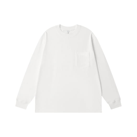 Lmnyox Men's Long Sleeve Basic T Shirt with Pocket Solid Crew Neck Pullover Tee Fall Winter Casual Cotton Shirt