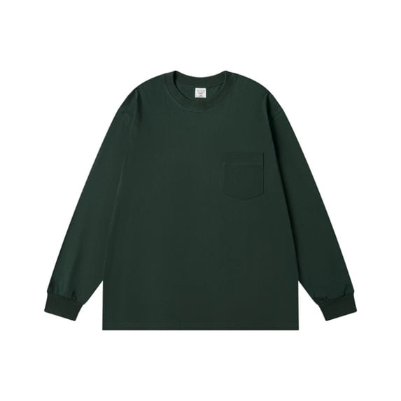 Lmnyox Men's Long Sleeve Basic T Shirt with Pocket Solid Crew Neck Pullover Tee Fall Winter Casual Cotton Shirt
