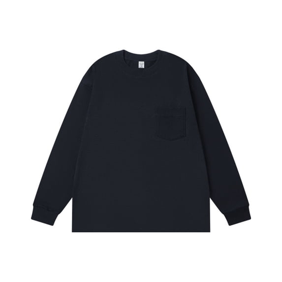 Lmnyox Men's Long Sleeve Basic T Shirt with Pocket Solid Crew Neck Pullover Tee Fall Winter Casual Cotton Shirt