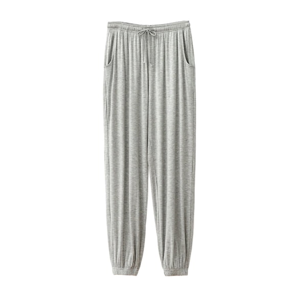 Lmnyox Men's Pajama Pants Soft Stretchy Cotton Sleep Bottoms Elastic Waist Sleepwear with Pocket Lounge Pants