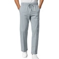 thumbnail image 1 of Lmnyox Men's Pants Loose Straight Leg Elastic Waist Drawstring Sweatpants Solid Color Joggers with Pockets, 1 of 8