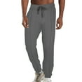 thumbnail image 1 of Lmnyox Men's Pleated Sweatpants Loose Casual Drawstring Athletic Trousers Running Workout Tapered Joggers with Pocket, 1 of 5