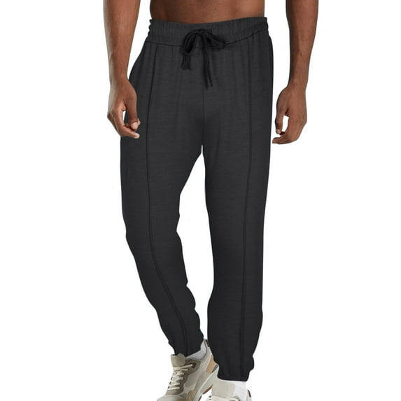Lmnyox Men's Pleated Sweatpants Loose Casual Drawstring Athletic Trousers Running Workout Tapered Joggers with Pocket