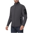 thumbnail image 1 of Lmnyox Men's Sherpa Jacket Stand Collar Zip Up Outdoor Sport Jacket Solid Thermal Jacket with Zip Pocket, 1 of 8