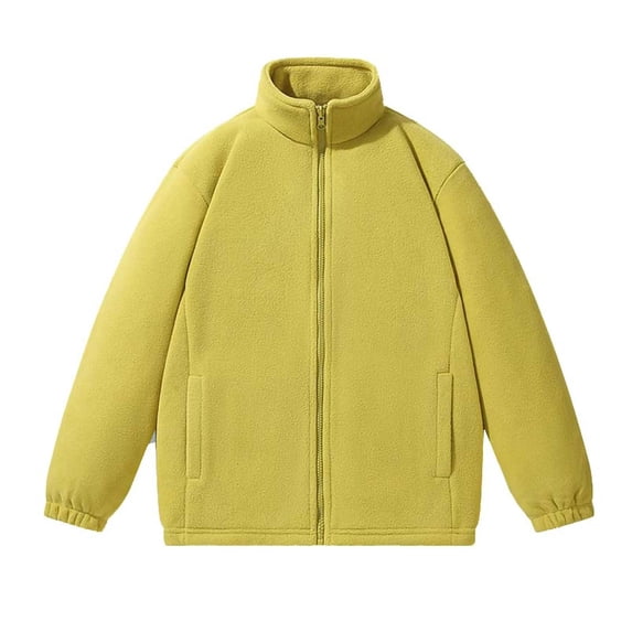 Lmnyox Men's Sherpa Jacket Thermal Full Zip Up Stand Collar Coat with Pocket Winter Outdoor Hiking Jacket