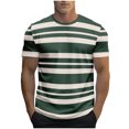 thumbnail image 1 of Lmnyox Men's Short Sleeve T Shirt Classic Striped Crew Neck Casual Shirts Summer Workout Athletic Tees Tops, 1 of 3