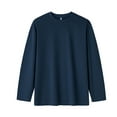 thumbnail image 1 of Lmnyox Men's Solid Basic Pullover Tee Long Sleeve Crew Neck Casual Loose Shirts Fall Winter Undershirts Tops, 1 of 3
