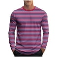 thumbnail image 1 of Lmnyox Men's Sports T-Shirts Classic Striped Long Sleeve Crew Neck Pullover Casual Athletic Workout Tops, 1 of 5