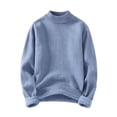 thumbnail image 1 of Lmnyox Men's Sweaters Fall Winter Fleece Lined Thermal Sweater Tops Solid Long Sleeve Mock Neck Knitted Shirt, 1 of 8