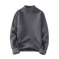 thumbnail image 1 of Lmnyox Men's Sweaters Fall Winter Fleece Lined Thermal Sweater Tops Solid Long Sleeve Mock Neck Knitted Shirt, 1 of 3