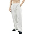 thumbnail image 1 of Lmnyox Men's Sweatpants Solid Loose Wide Leg Open Bottom Sport Trousers Drawstring Waist Joggers with Pocket, 1 of 4