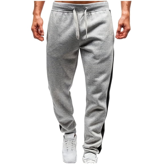 Lmnyox Men's Sweatpants with Pocket Casual Drawstring Athletic Jogger Pants Tapered Running Pants Fall Winter