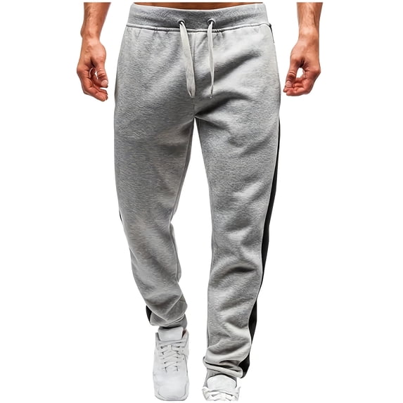 Lmnyox Men's Sweatpants with Pocket Casual Drawstring Athletic Jogger Pants Tapered Running Pants Fall Winter