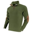 thumbnail image 1 of Lmnyox Men's Sweatshirt Casual Dressy Long Sleeve Stand Collar Button Pullover Shirt Classic Fashion Ribbed Tops, 1 of 8