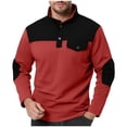 thumbnail image 1 of Lmnyox Men's Sweatshirt Color Block Long Sleeve Stand Collar Pullover Tops Business Casual Shirts with Pocket, 1 of 3