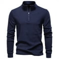 thumbnail image 1 of Lmnyox Men's Thermal Tops Long Sleeve Half Zip Stand Collar Shirts Fall Winter Solid Fashion T Shirts, 1 of 4