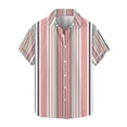 thumbnail image 1 of Lmnyox Mens Button Down Shirt Short Sleeve Collared Striped Shirt Dressy Casual Summer Vacation Beach Shirts, 1 of 5