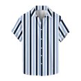 thumbnail image 1 of Lmnyox Mens Button Down Shirt Short Sleeve Collared Striped Shirt Dressy Casual Summer Vacation Beach Shirts, 1 of 5