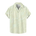 thumbnail image 1 of Lmnyox Mens Button Down Shirt Short Sleeve Collared Striped Shirt Dressy Casual Summer Vacation Beach Shirts, 1 of 5