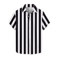 thumbnail image 1 of Lmnyox Mens Button Down Shirt Short Sleeve Collared Striped Shirt Dressy Casual Summer Vacation Beach Shirts, 1 of 5