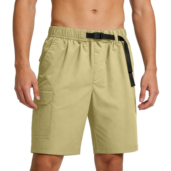 Lmnyox Mens Cargo Shorts Classic Casual Loose Elastic Waist Sport Shorts Plain Basic Knee Length Summer Shorts