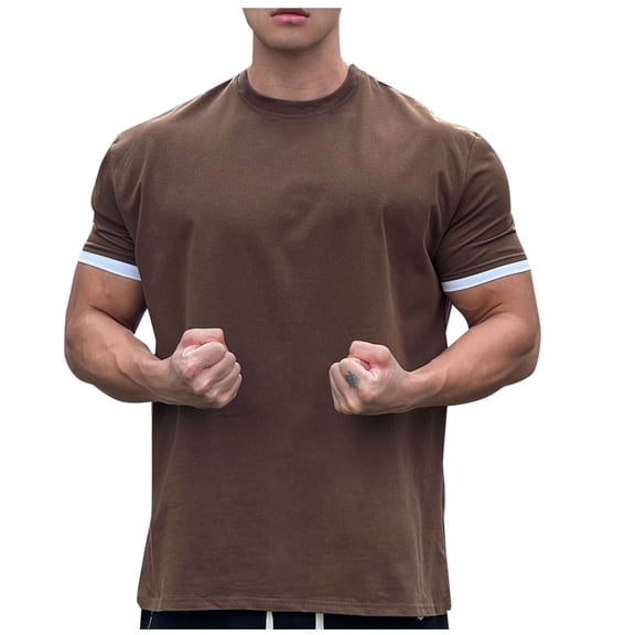 Lmnyox Mens Cotton T Shirt Solid Color Short Sleeve Crew Neck Casual Tee Summer Fashion Casual Basic Pullover Tee