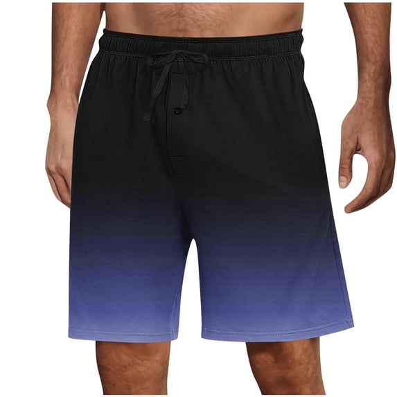 Lmnyox Mens Sport Shorts Casual Loose Drawstring Waist Sweat Shorts Knee Length Gradient Lounge Shorts with Pocket