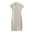 thumbnail image 1 of Lmnyox Mock Neck Mini Dress for Women Bodycon Sleeveless Dress Summer Cocktail Party Short Dress, 1 of 6