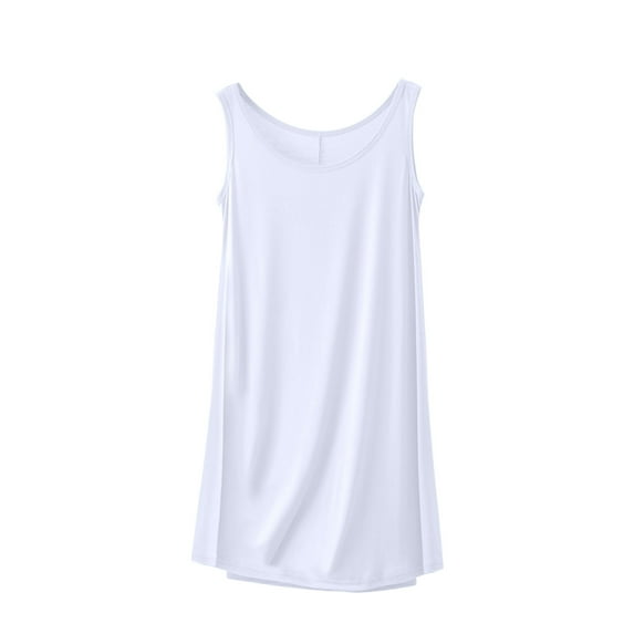 Lmnyox Nightgown for Women Sleeveless Nightshirt Scoop Neck Sleepwear Lightweight Pajama Dress