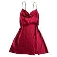 thumbnail image 1 of Lmnyox Nightwear of Women V Neck Nightgown Satin Nightdress Spaghetti Strap Sleepwear Flowy Pajama Dress, 1 of 7