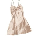 thumbnail image 1 of Lmnyox Nightwear of Women V Neck Nightgown Satin Nightdress Spaghetti Strap Sleepwear Flowy Pajama Dress, 1 of 7