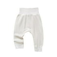 thumbnail image 1 of Lmnyox Pants for Baby Infants Comfy Casual Soft Button High Waist Pants Classic Solid Color Cuffed Pants, 1 of 3