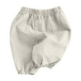 thumbnail image 1 of Lmnyox Pants for Baby Toddler Loose Solid Color Lightweight Pants Casual Elastic Waist Cuffed Pants, 1 of 3