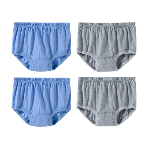 Lmnyox Plus Size Cotton Briefs for Women High Waist Full Coverage Panties Soft Breathable Underwear 4 Pack