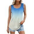 thumbnail image 1 of Lmnyox Plus Size Tank Tops for Women Pleated Round Neck Sleeveless Tops Summer Solid Color Tees Basic Clothes, 1 of 5