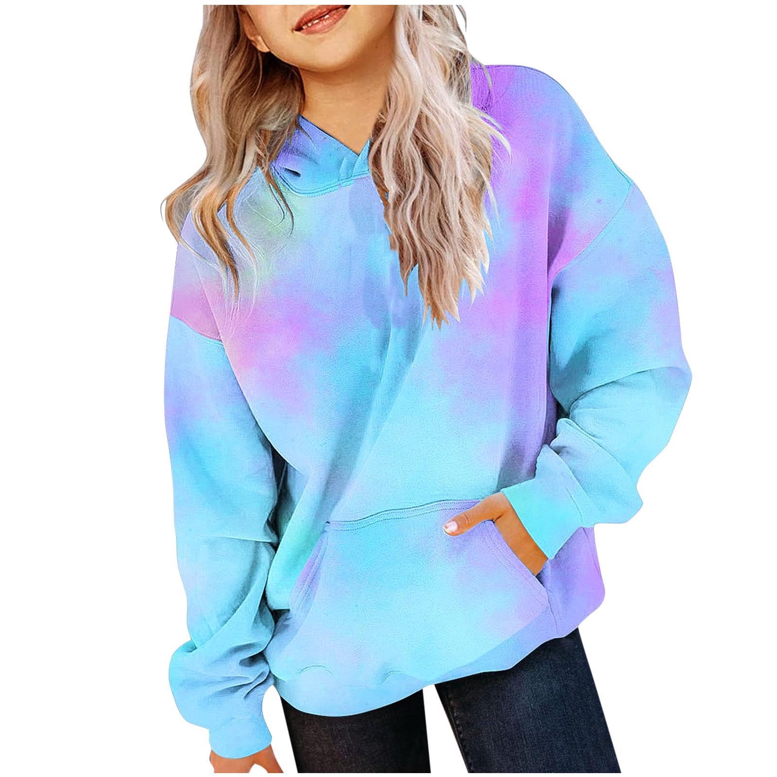 Lmnyox Print Hoodies for Girls Soft Comfy Long Sleeve Hooded Sweatshirt Fall Winter Casual Pocket Pullover Walmart