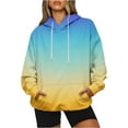 thumbnail image 1 of Lmnyox Print Hoodies for Women Fashion Long Sleeve Hooded Sweatshirts Loose Casual Pullover Tops with Pocket Fall Clothes, 1 of 1