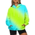 thumbnail image 1 of Lmnyox Print Hoodies for Women Fashion Long Sleeve Hooded Sweatshirts Loose Casual Pullover Tops with Pocket Fall Clothes, 1 of 1