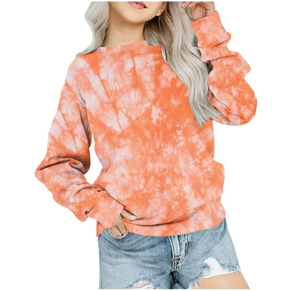Lmnyox Print Sweatshirts for Girls Long Sleeve Comfy Pullover Tops Casual Crew Neck Fall Winter Tops Clothes