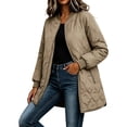 thumbnail image 1 of Lmnyox Puffer Coats for Women Full Zipper Quilted Puffy Jackets Winter Thermal Collared Jackets with Pockets, 1 of 8