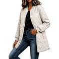 thumbnail image 1 of Lmnyox Puffer Coats for Women Full Zipper Quilted Puffy Jackets Winter Thermal Collared Jackets with Pockets, 1 of 8