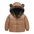 thumbnail image 1 of Lmnyox Puffer Jackets for Kids Cute Casual Fleece Lined Zipper Up Hooded Coats Winter Thermal Outerwears with Pockets, 1 of 8