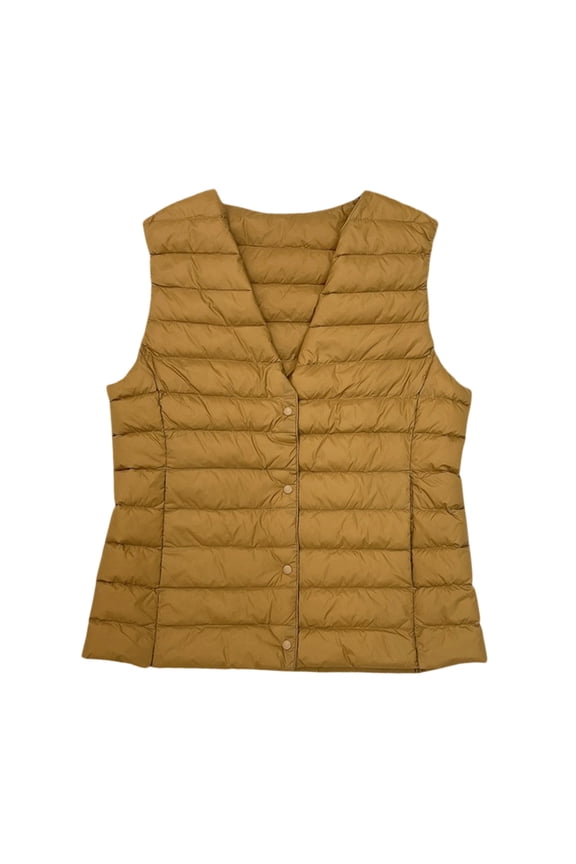 Puffer Vest for Women Sleeveless Button Down Qulited Vest Jacket Lightweight Winter Thermal Vest