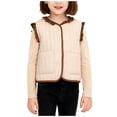 thumbnail image 1 of Lmnyox Puffer Vests for Girls Warm Cute Ruffle Trim Padded Jackets Casual Sleeveless Coats with Pockets, 1 of 9