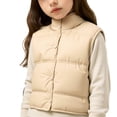 thumbnail image 1 of Lmnyox Puffer Vests for Toddler Kids Button Down Stand Collar Sleeveless Jackets Fall Winter Warm Coats, 1 of 5