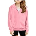 thumbnail image 1 of Lmnyox Quarter Zipper Sweatshirts for Girls Long Sleeve Cotton Hoodies Fall Winter Fashion Pocket Pullover Tops, 1 of 2