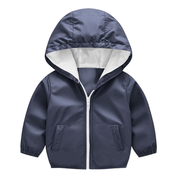 Lmnyox Rain Jackets for Kids Solid Color Long Sleeve Waterproof Hooded Coats Loose Lightweight Jackets with Pockets
